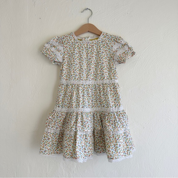 Mini Boden Other - Mini Boden Floral Ruffle Lace Short Sleeve Dress C016